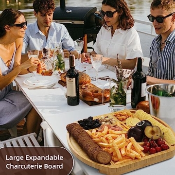 Charcuterie Boards Gift Set: Large Bamboo Cheese Board & Accessories