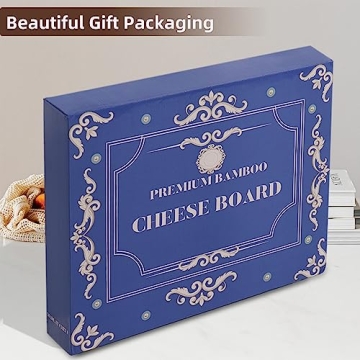 Charcuterie Boards Gift Set: Large Bamboo Cheese Board & Accessories