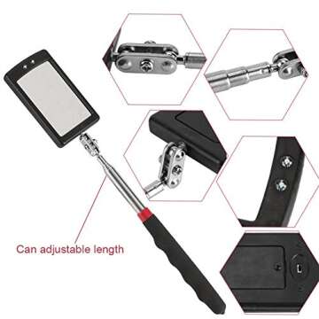 Versatile Telescopic Inspection Mirror with LED Lights