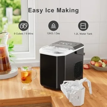 Compact Portable Ice Maker - Fast & Self-Cleaning