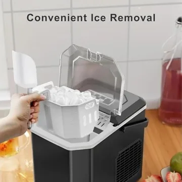 Compact Portable Ice Maker - Fast & Self-Cleaning