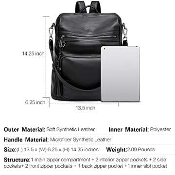 CLUCI Convertible Backpack Purse for Women - Stylish Leather Bag