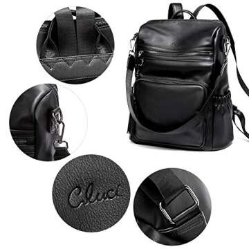 CLUCI Convertible Backpack Purse for Women - Stylish Leather Bag