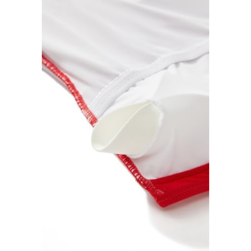 SUUKSESS Women Slimming Tummy Control One Piece Swimsuits Sexy Mesh One Shoulder Bathing Suits Cutout Monokini Swimwear(Red,M)