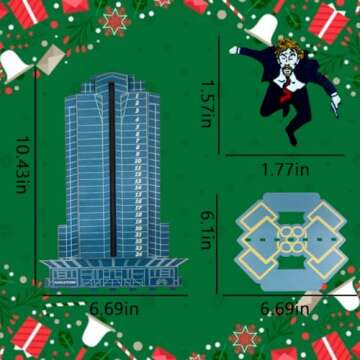 Die Hard Advent Calendar 2024,Nakatomi Plaza Advent Calendar,Christmas Countdown Calendar Gifts for kids Adults,24 Days Tabletop Wooden Christmas Ornament Diehard Advent Calendar