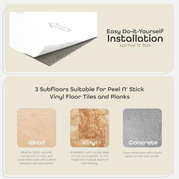 Nexus Self Adhesive 12-Inch Vinyl Floor Tiles, 20 Tiles - 12" x 12", Bianco Marble Pattern - Peel & Stick, DIY Flooring for Kitchen, Dining Room, Bedrooms & Bathrooms by Achim Home Decor