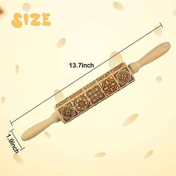 2PCS Wooden Embossed Rolling Pin Set for Baking - Unique Kitchen Tools