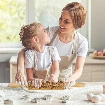 2 Wooden Embossed Rolling Pins for Beautiful Baking
