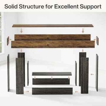 Tribesigns 63" Farmhouse Console Table with 2-Tier Design