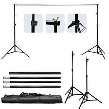 LimoStudio Large & Heavy Duty 10 x 9.8 feet Sturdy Backdrop Stand for Background Screen, Extra Height Large Backdrop Support System with Carry Bag, AGG1112