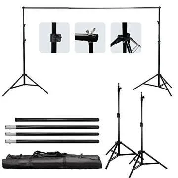 LimoStudio Large & Heavy Duty 10 x 9.8 feet Sturdy Backdrop Stand for Background Screen, Extra Height Large Backdrop Support System with Carry Bag, AGG1112