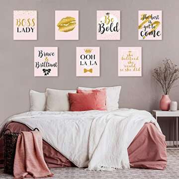 9 Pcs Inspirational Wall Art for Women - Chic Home Decor