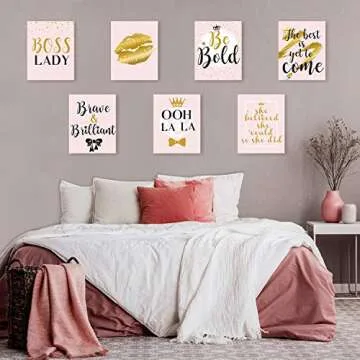 9 Pcs Inspirational Wall Art for Women - Chic Home Decor
