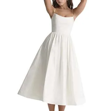Doloame Women's Sexy Backless Midi Dress for Effortless Style