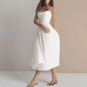 Doloame Women's Sexy Backless Midi Dress for Effortless Style