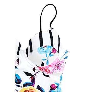 CUPSHE Women's Floral Printing One-Piece Swimsuit Beach Bathing Suit