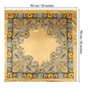 35" Satin Square Hair Scarf Bandanas - 3Pcs Large Silk Head Scarves Lightweight Satin Hair Kerchief ...