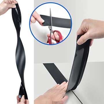 Silicone Stove Counter Gap Cover (2 Pack),Easy Clean Heat Resistant Wide & Long Kitchen Stove Gap Filler,Seals Spills Between Counters, Oven, Stovetops, Washing Machines, Washer, Dryer(21in, Black)