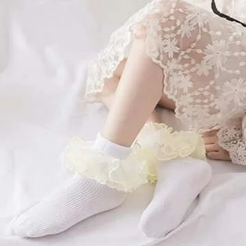 Baby Girl Big Ruffle Socks - Soft Cotton Princess Style