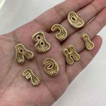 Bubble Letter Necklace Gold For Women, Mini Balloon Initial Zirconia Inlaid Pendant 14k Gold Plated Statement Gift Jewelry（Mini Gold B）