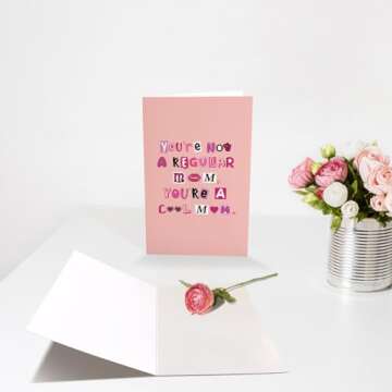 Funny Mother's Day Card, Humorous Mother's Day Card for Mom Sister Friend, Mother's Day Card Gifts for Her, Not A Regular Mom You're A Cool Mom
