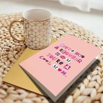 Funny Mother's Day Card, Humorous Mother's Day Card for Mom Sister Friend, Mother's Day Card Gifts for Her, Not A Regular Mom You're A Cool Mom