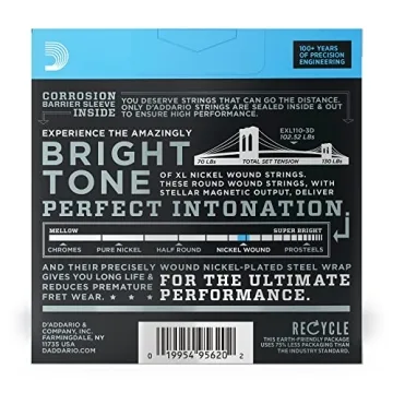 D'Addario XL Nylon Electric Guitar Strings 10-46