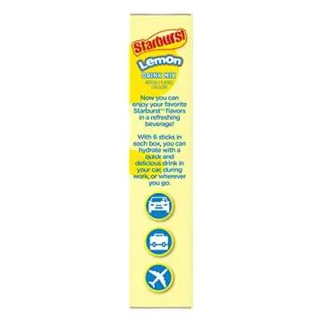 Starburst Singles To Go Powdered Drink Mix, Lemon, 3 Boxes with 6 Packets Each - 18 Total Servings, Sugar-Free Drink Powder, Just Add Water, 6 count (Pack of 3)