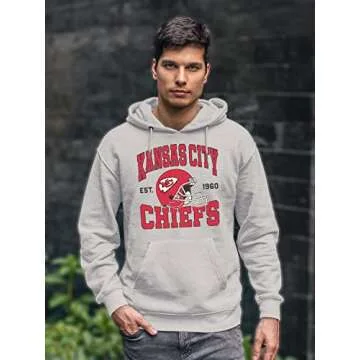 Junk Food Clothing x NFL - Kansas City Chiefs - Team Helmet - Unisex Adult Pullover Fleece Hoodie for Men and Women - Size 3X-Large