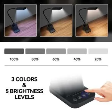 AXX LED Desk Lamp with USB Charging and Adjustable Light