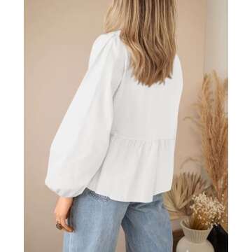 PRETTYGARDEN Women's Trendy Babydoll Peplum Blouse - Chic Spring/Fall Fashion