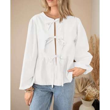 PRETTYGARDEN Trendy Babydoll Peplum Blouse for Women