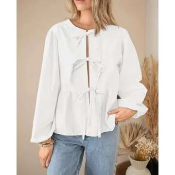 PRETTYGARDEN Trendy Babydoll Peplum Blouse for Women