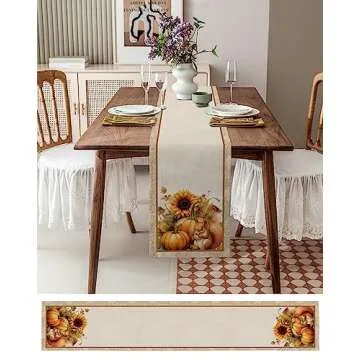 Thanksgiving Pumpkins Table Runner for Elegant Home Decor