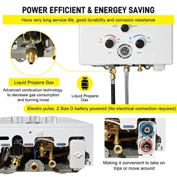 Portable Propane Tankless Water Heater 4.21GPM Digital Display