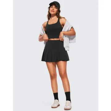CRZ YOGA Cute Pleated Skirts for Women - High Waisted & Functional