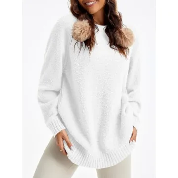 Saodimallsu Women's Trendy Fuzzy Oversized Sweater 2024