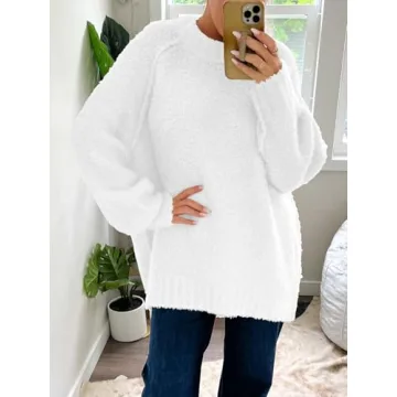Saodimallsu Women's Trendy Fuzzy Oversized Sweater 2024