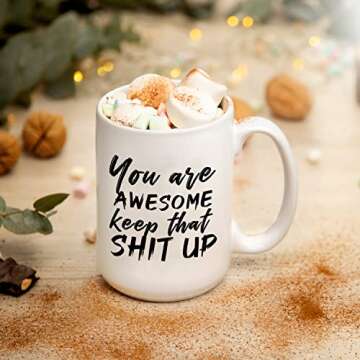 Novelty 15oz Ceramic Tea & Coffee Mug for Your Mom, Dad, Sister or Brother; Funny and Cool Christmas...