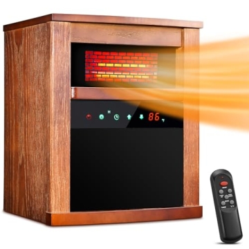 Air Choice Infrared Space Heater, 1500W Electric Heater for Indoor Use, Remote & 3 Modes, Adjustable...