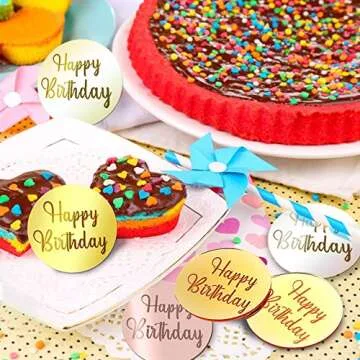30Pcs Acrylic Cake Disc Toppers - Perfect for Celebrations