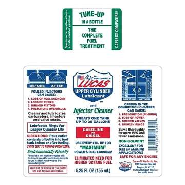 Lucas Oil LUC10020 Fuel Treatment for Gas & Diesel Engines