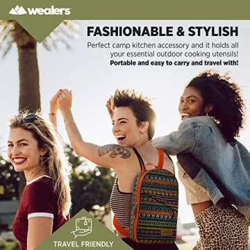 17 Pieces Camp Kitchen Cooking Utensil Set Travel Organizer Grill Accessories Portable Compact Gear for Backpacking BBQ Camping Hiking Travel Cookware Kit Water Resistant Case (Orange)