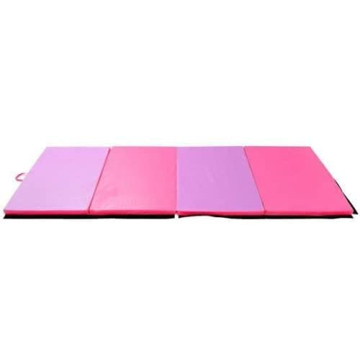 Polar Aurora 4'x10'x2 Thick Folding Gymnastics Exercise Mat Aerobics Stretching Yoga Mats (Purple-Pi...
