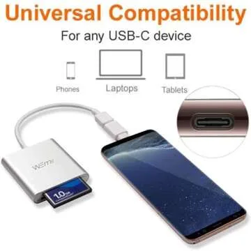 WEme Compact Flash CF Card Reader with USB C Adapter for Fast Transfers