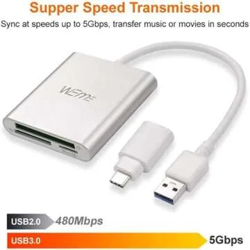 WEme Aluminum USB 3.0 Multi-in-1 Card Reader Device