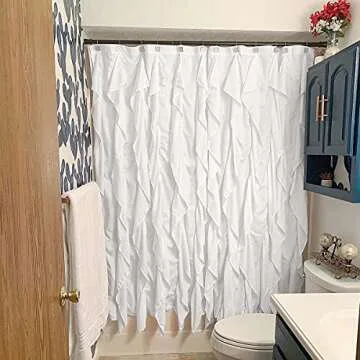 Chic Volens White Ruffle Shower Curtain for Every Bathroom
