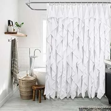 Chic Volens White Ruffle Shower Curtain for Every Bathroom