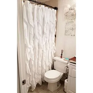 Chic Volens White Ruffle Shower Curtain for Every Bathroom