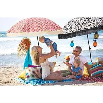 Beach Brella - Fashionable Sun Umbrella with Sand Anchor, Lightweight and Water Resistant, Fade and ...